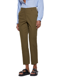 SISLEY High Waist Cropped Trousers, Green