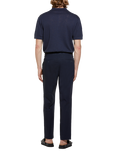 SISLEY Short Sleeve Cotton Linen Blend Polo Shirt