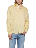 SISLEY Button Down Long Sleeve Linen Shirt