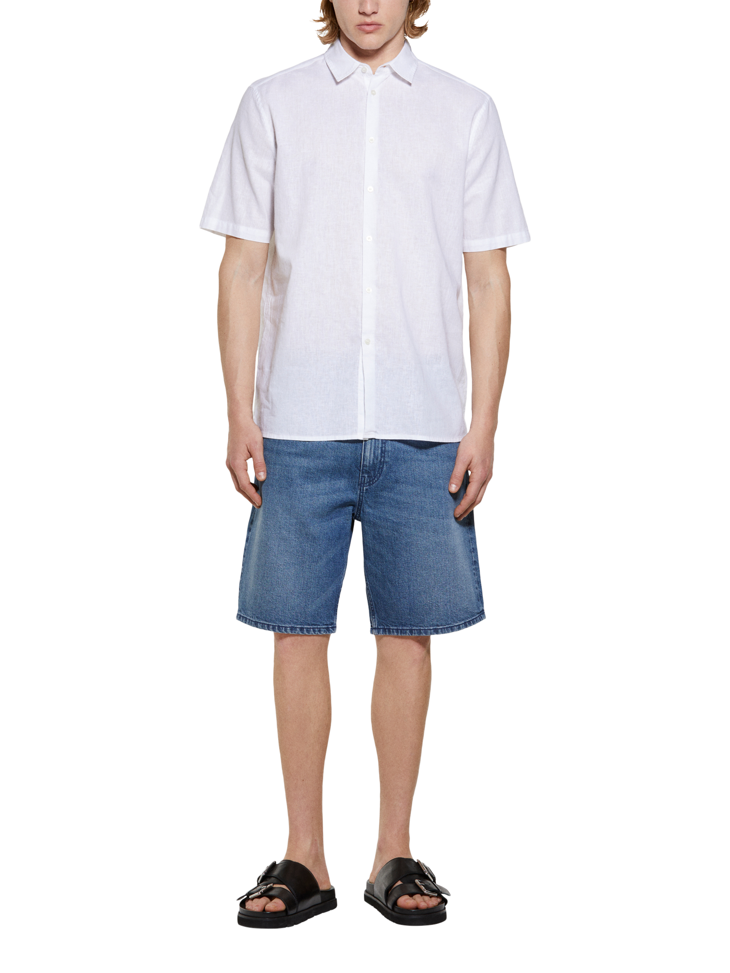 Product image 3 of 6, which shows SISLEY Denim Bermuda Shorts, Blue, 30S