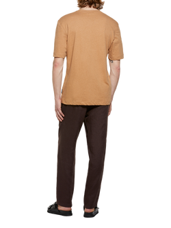SISLEY Drawstring Linen Trousers - view 2, Brown