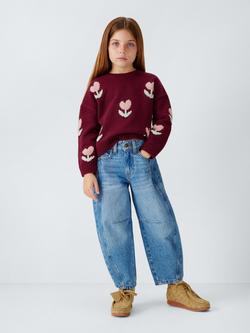 John Lewis Kids' Crew Neck Tulip Jumper, Pink - view 2, Pink