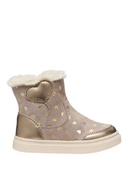 Geox Kids' Nashik Suede Ankle Boots, Dark Beige