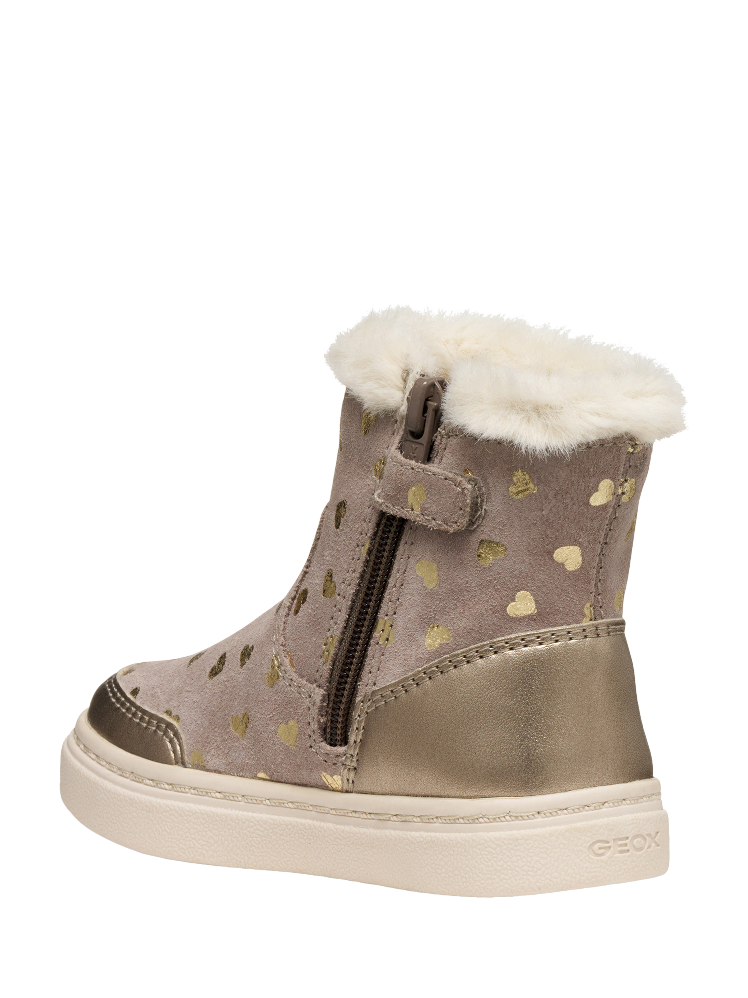 Product image 3 of 6, which shows Geox Kids' Nashik Suede Ankle Boots, Dark Beige, EU20