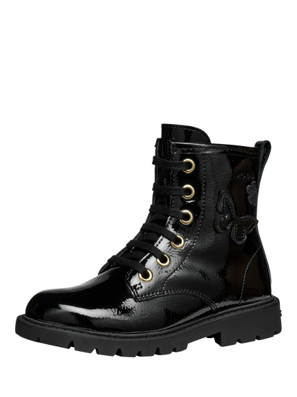 Geox Kids' Shaylax Leather Lace Up Ankle Boots - view 2, Black