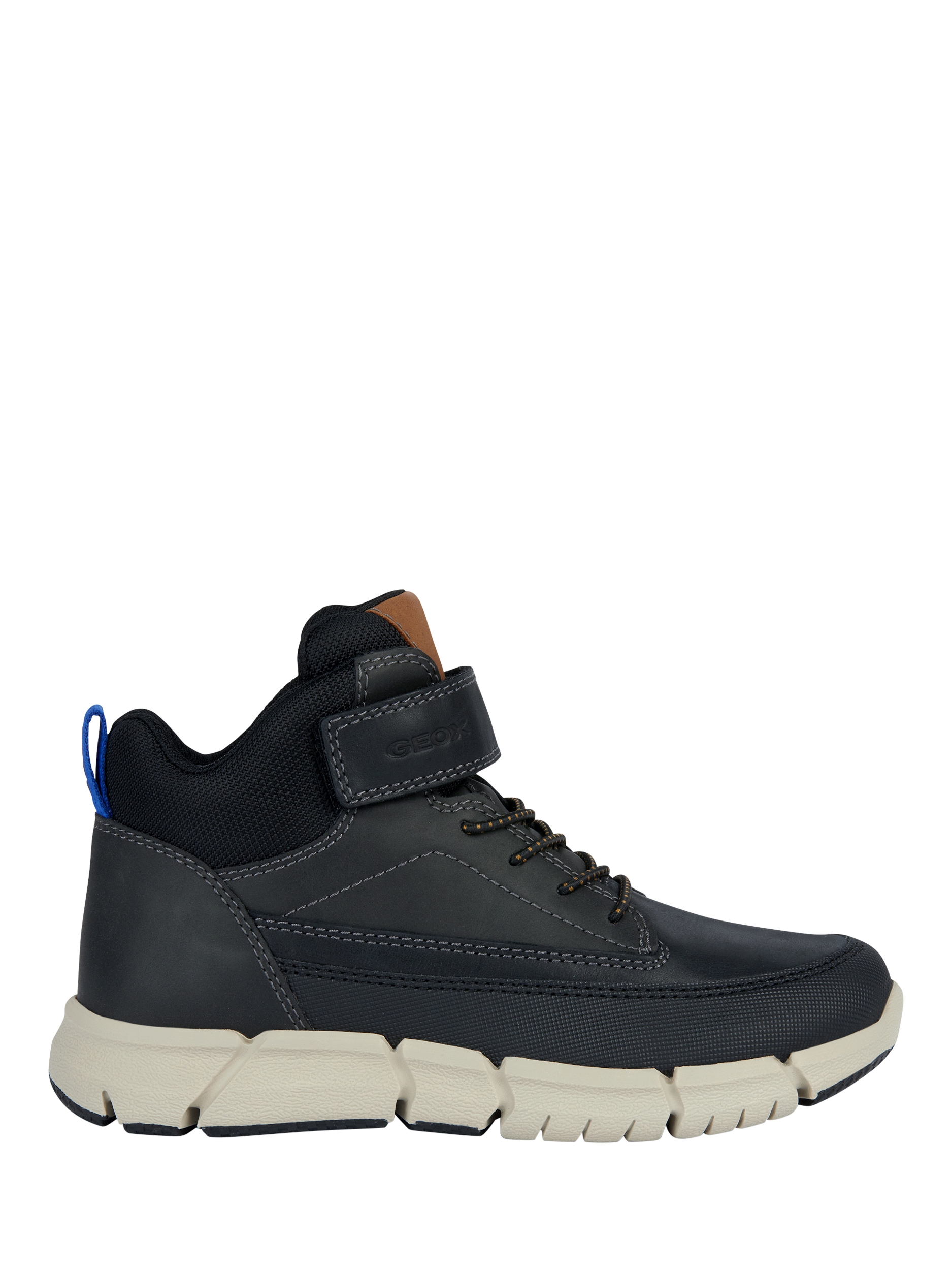 Geox Kids' Flexyper Waxed Leather Ankle Boots, Black