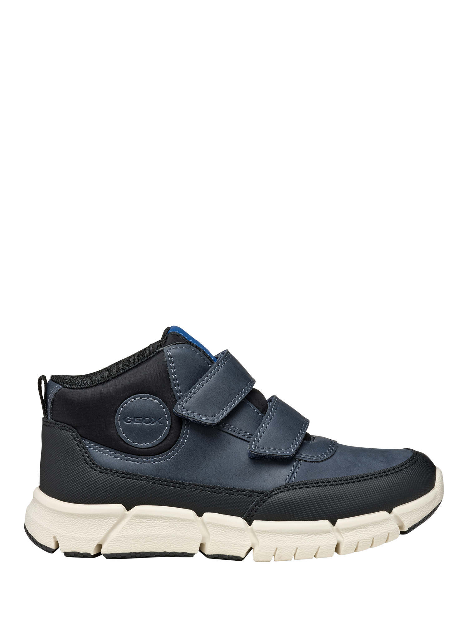 Product image 1 of 10, which shows Geox Kids' Flexyper Nubuck Leather Ankle Boots, Navy, EU38