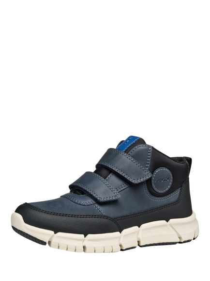 Geox Kids' Flexyper Nubuck Leather Ankle Boots, Navy - view 2, Navy
