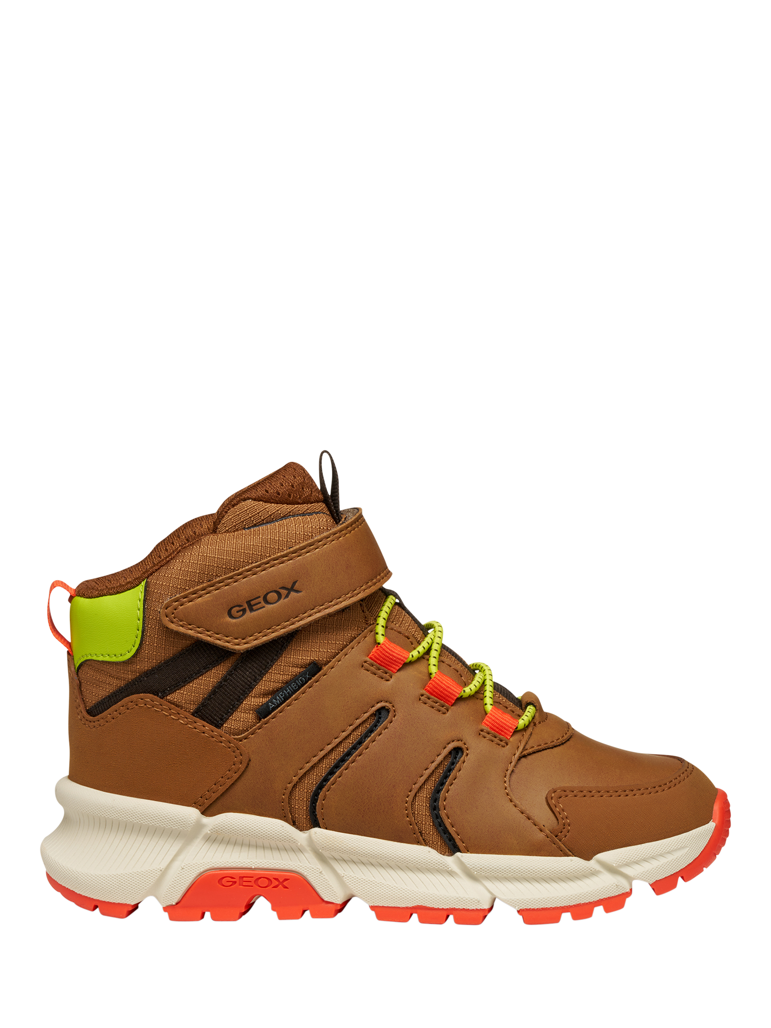 Product image 1 of 10, which shows Geox Kids' Flexyper Plus ABX Ankle Boots, Brown/Orange, EU28