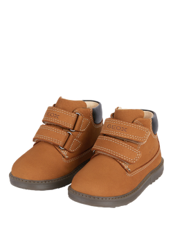 Geox Kids' Hynde WPF Nubuck Leather Ankle Boots, Biscuit - view 2, Biscuit