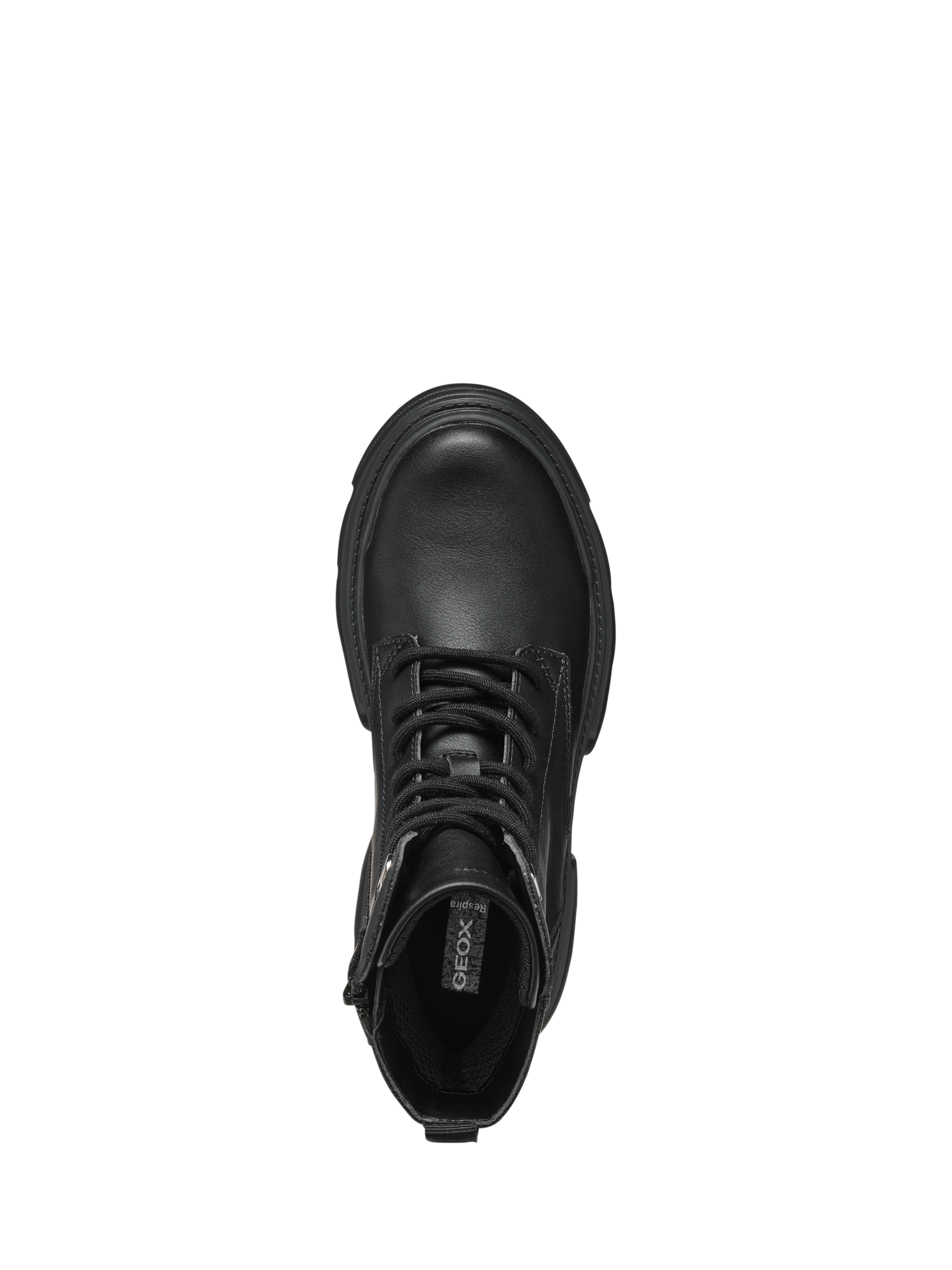 Product image 8 of 10, which shows Geox Kids' Junette Elasticated Lace Up Ankle Boots, Black, EU31