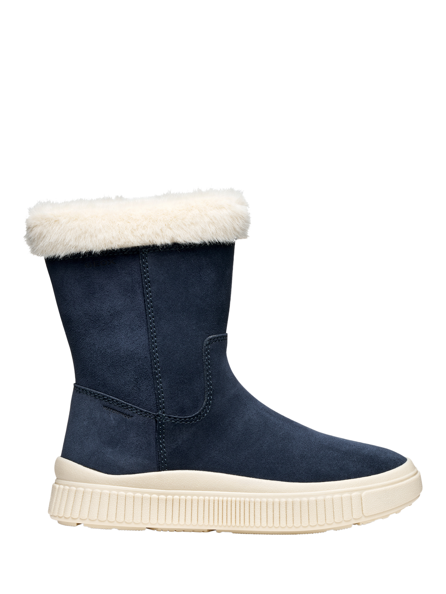 Product image 1 of 8, which shows Geox Kids' Laquinny Suede Boots, Navy, EU28