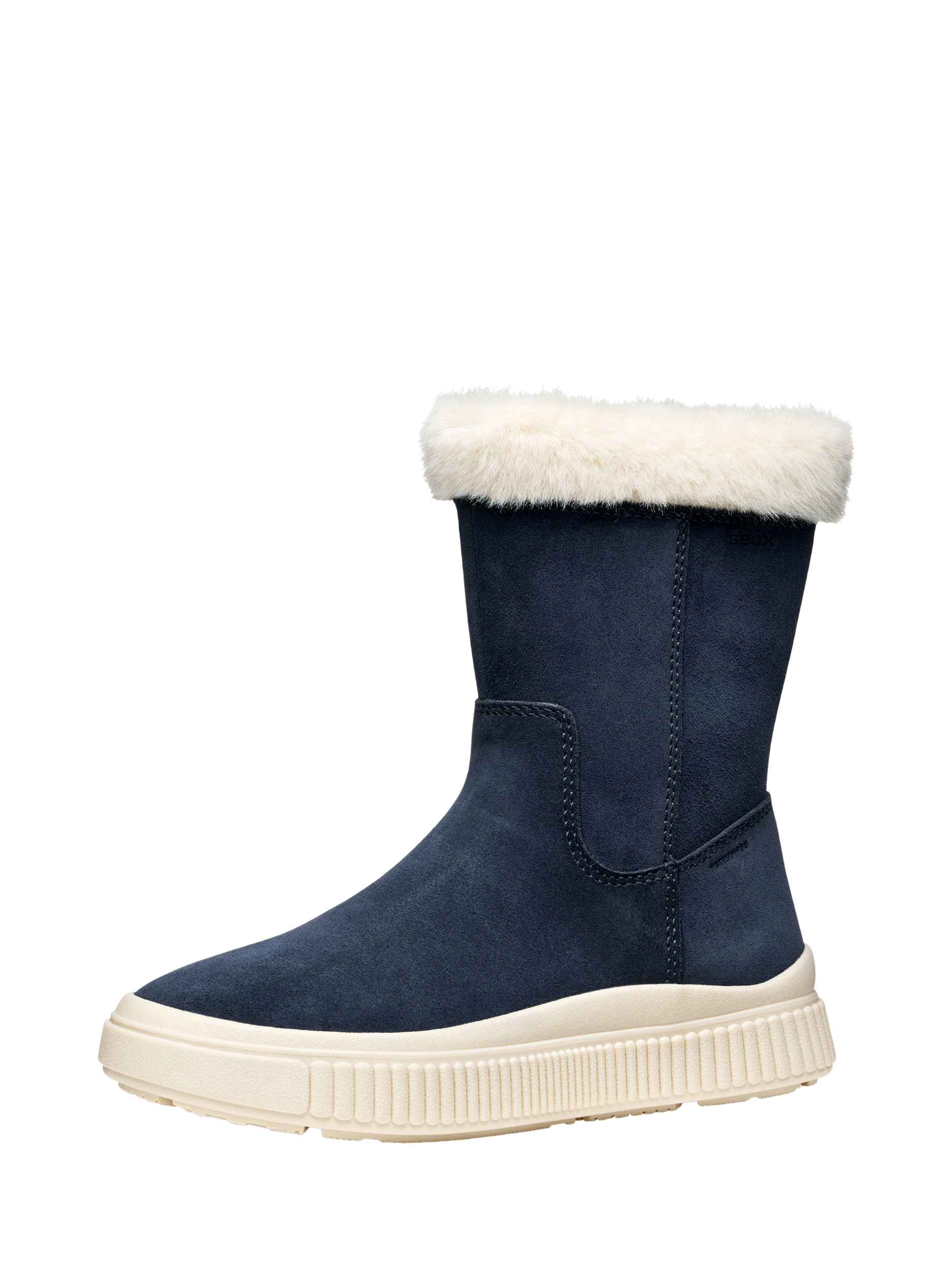Product image 2 of 8, which shows Geox Kids' Laquinny Suede Boots, Navy, EU28