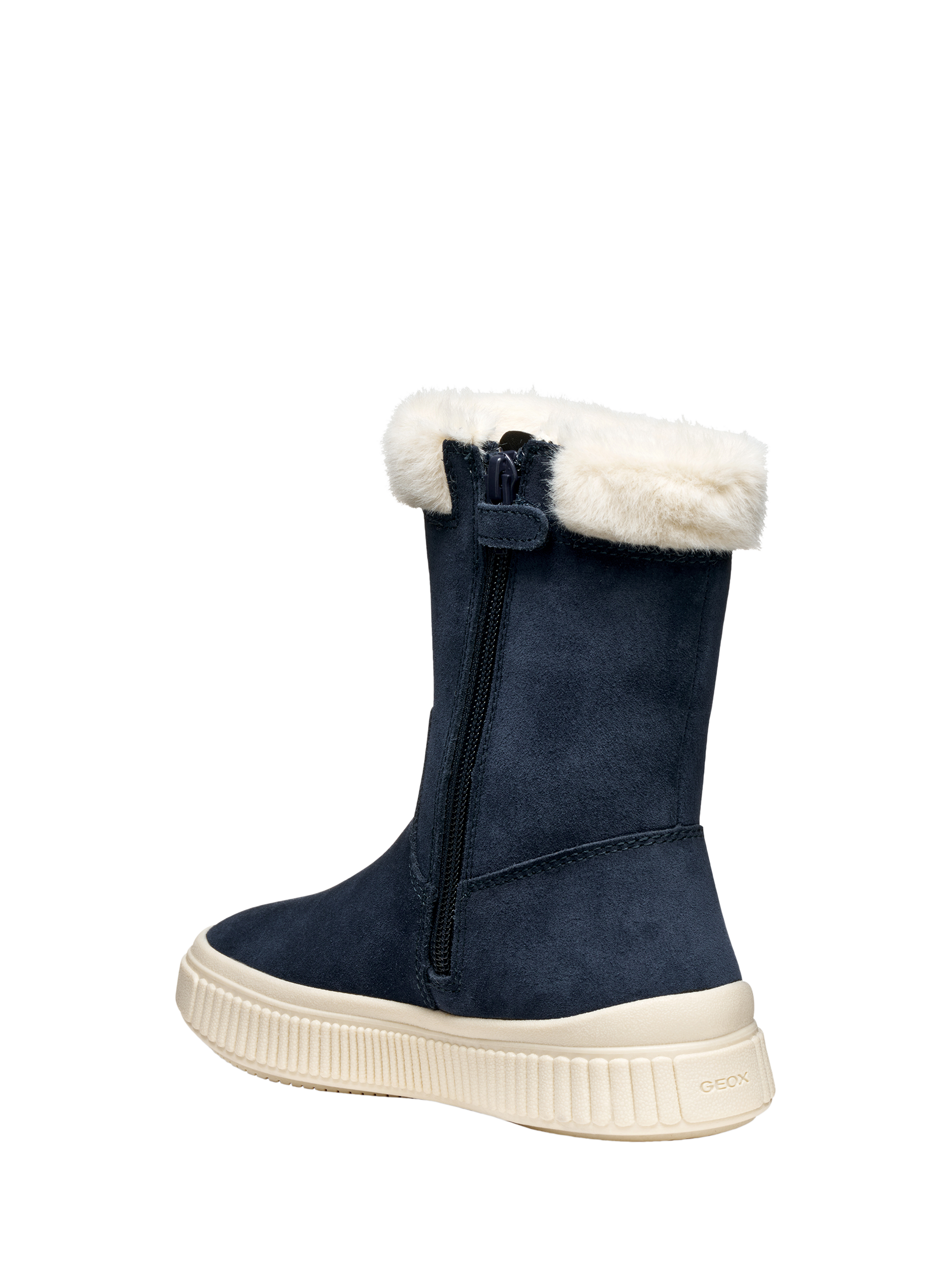 Product image 4 of 8, which shows Geox Kids' Laquinny Suede Boots, Navy, EU28