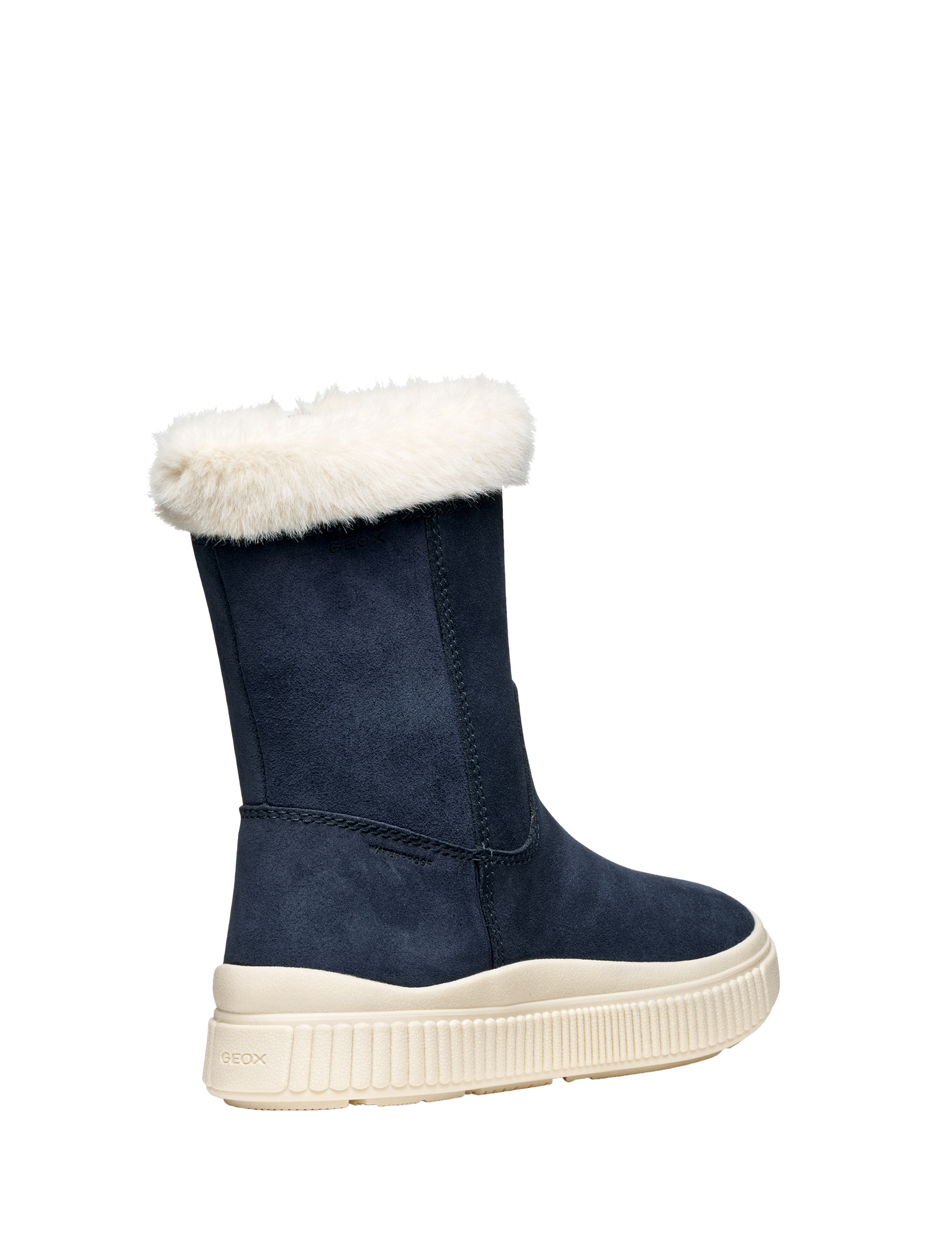 Product image 5 of 8, which shows Geox Kids' Laquinny Suede Boots, Navy, EU28