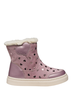 Geox Kids' Nashik Suede Ankle Boots, Rose Smoke