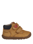 Geox Kids' Macchia Leather Adhesive Shoes, Biscuit