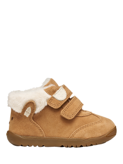 Geox Kids' Macchia Suede Shoes, Whisky, Whisky