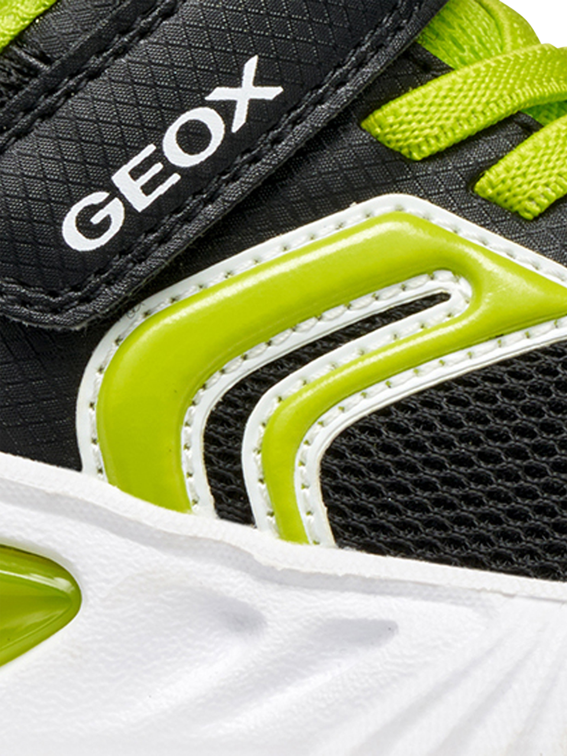 Product image 11 of 11, which shows Geox Kids' Assister Trainers , Black/Lime, EU24