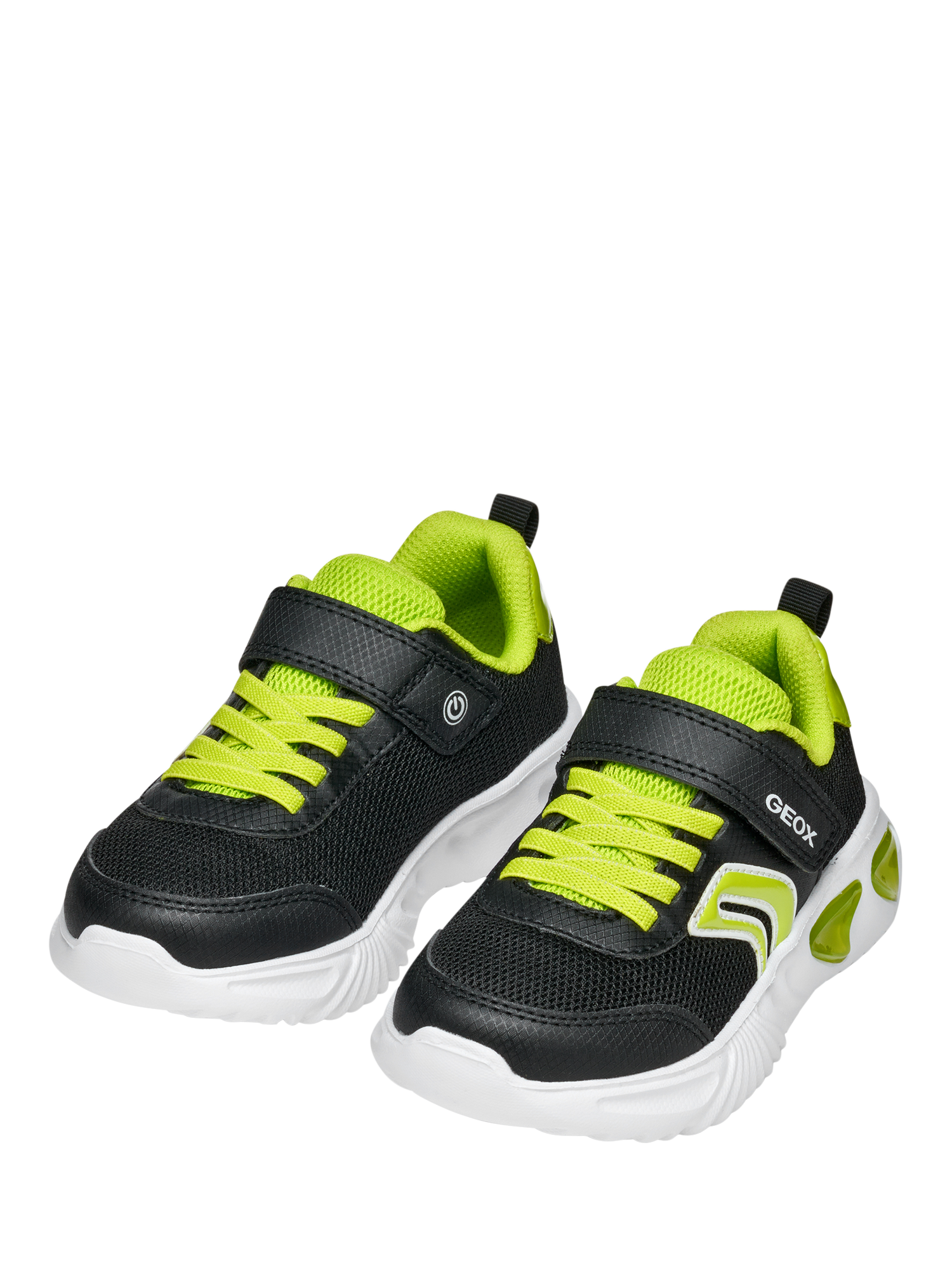 Product image 3 of 11, which shows Geox Kids' Assister Trainers , Black/Lime, EU24