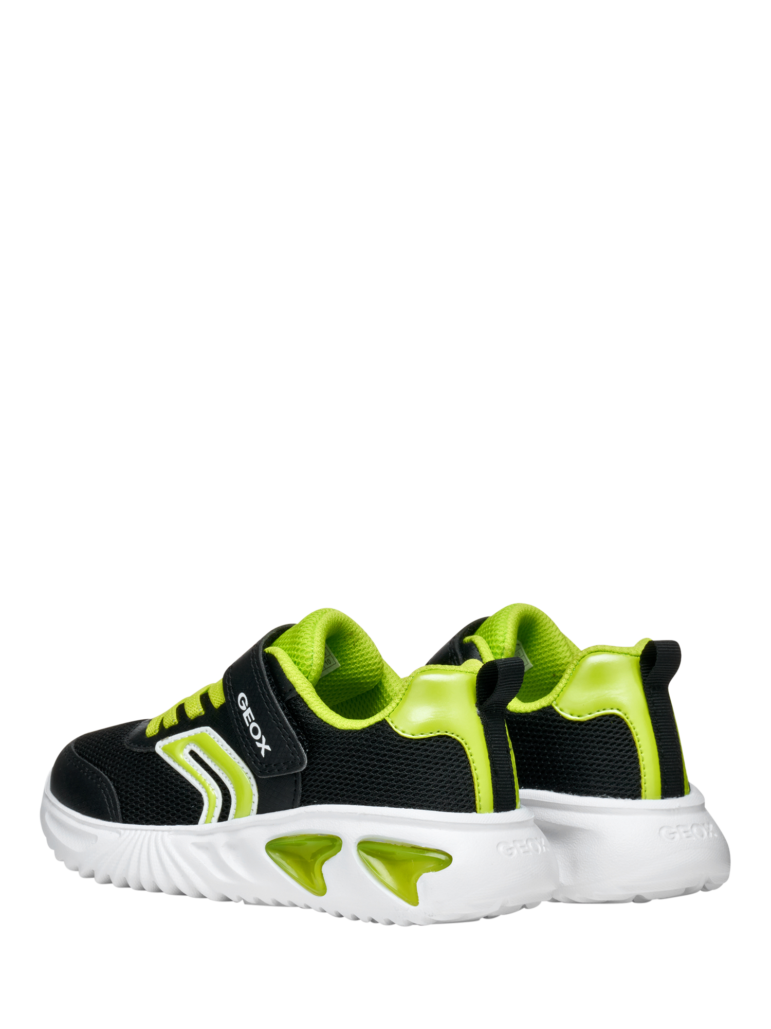 Product image 4 of 11, which shows Geox Kids' Assister Trainers , Black/Lime, EU24