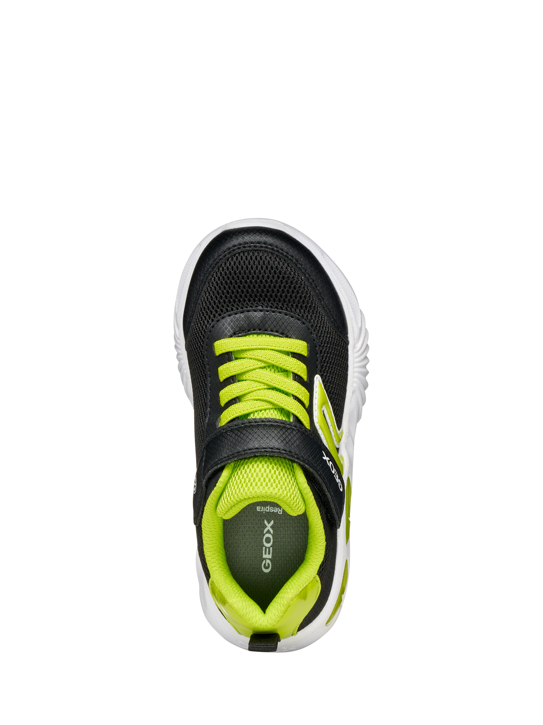 Product image 8 of 11, which shows Geox Kids' Assister Trainers , Black/Lime, EU24