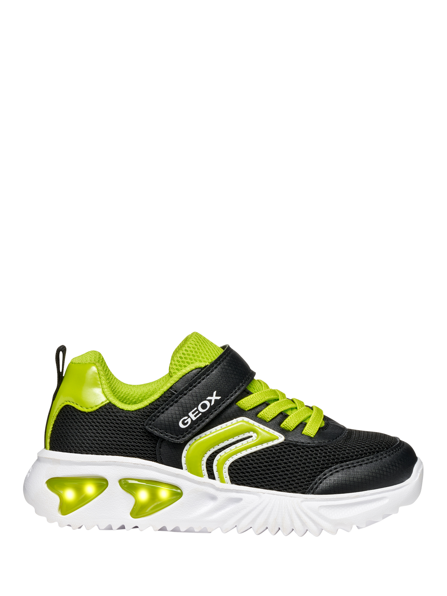 Product image 10 of 11, which shows Geox Kids' Assister Trainers , Black/Lime, EU24
