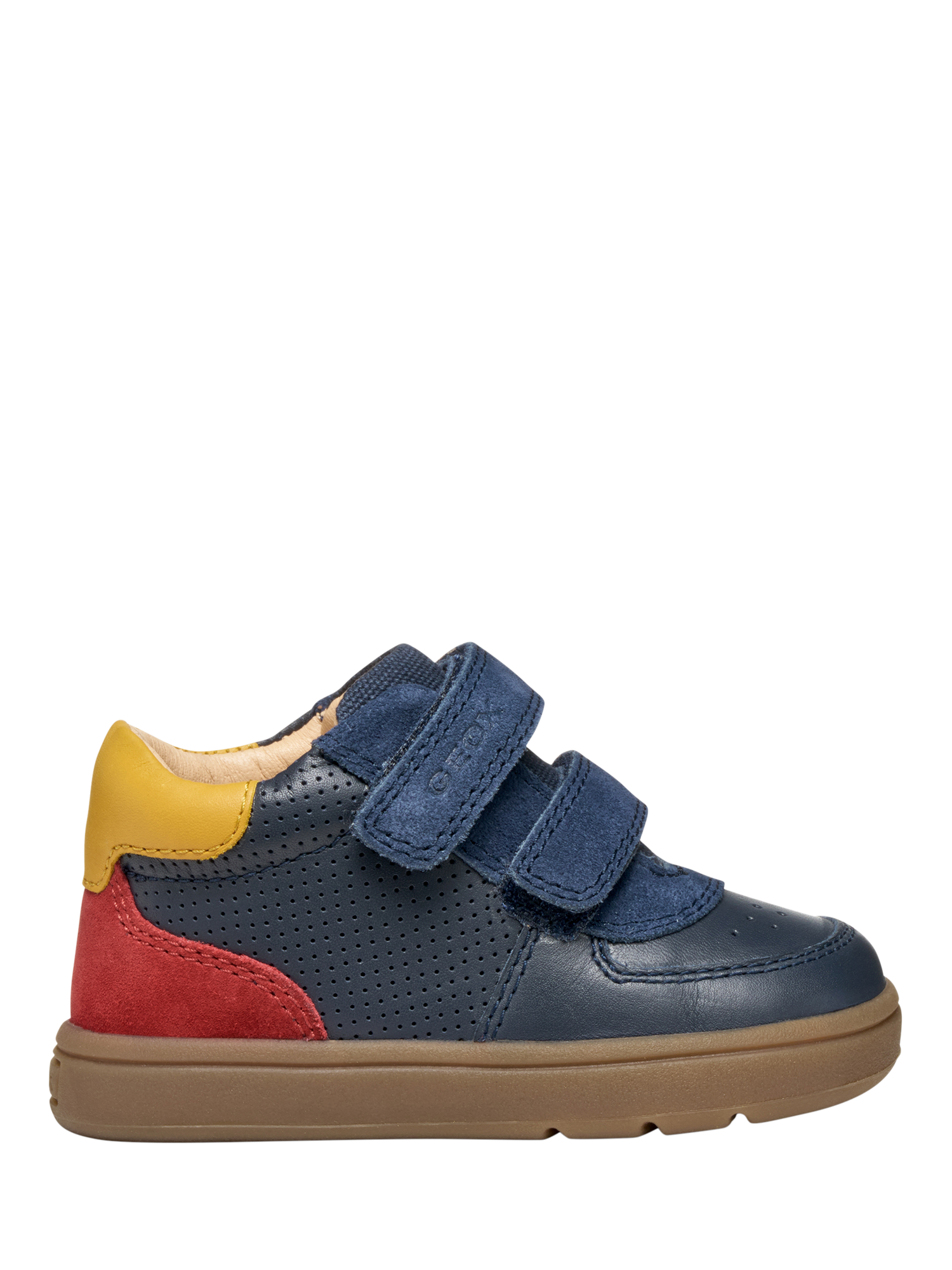 Product image 1 of 6, which shows Geox Baby Biglia Trainers, Navy/Red, EU18