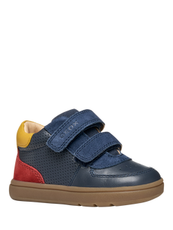 Geox Baby Biglia Trainers, Navy/Red - view 2, Navy/Red