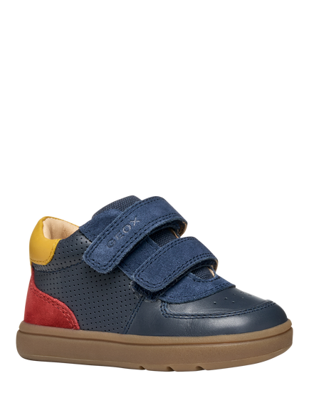 Geox Baby Biglia Trainers, Navy/Red - view 2, Navy/Red
