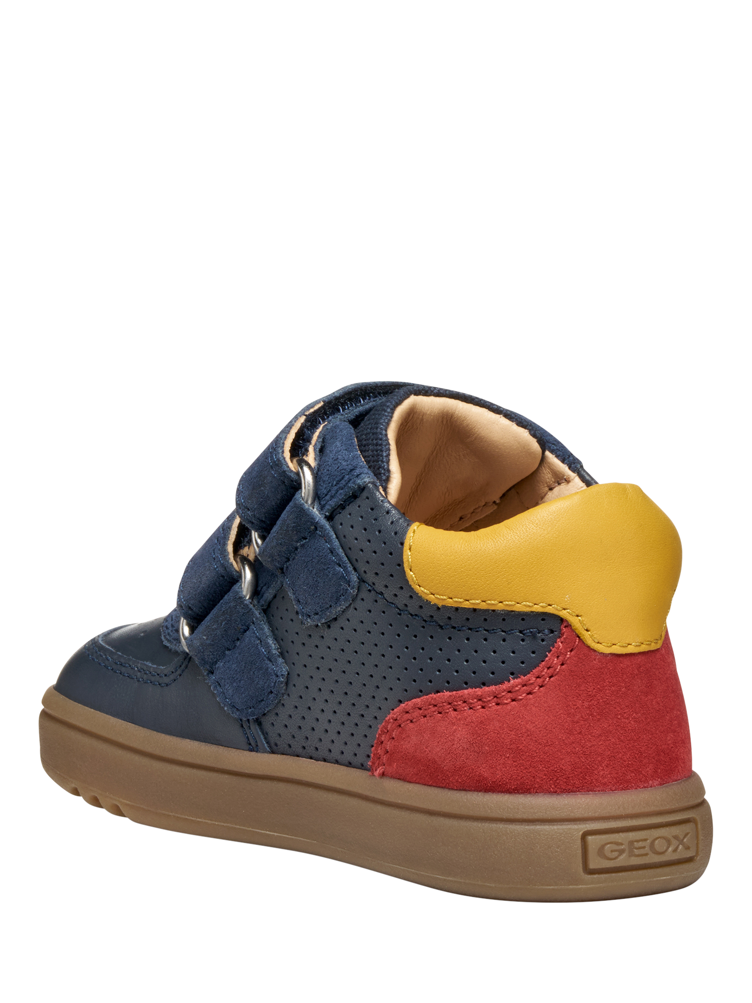 Product image 3 of 6, which shows Geox Baby Biglia Trainers, Navy/Red, EU18