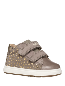 Geox Baby Macchia Trainers, Dark Beige - view 2, Dark Beige