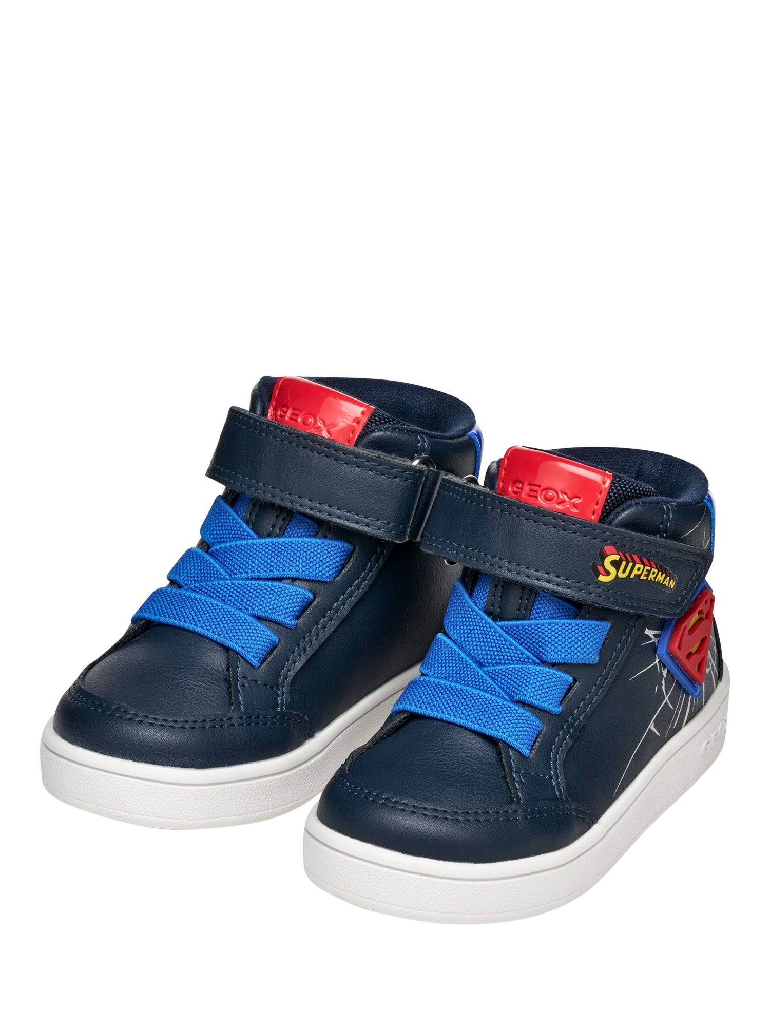 Product image 3 of 10, which shows Geox Baby Eclyper Superman Trainers, Navy/Royal, EU20