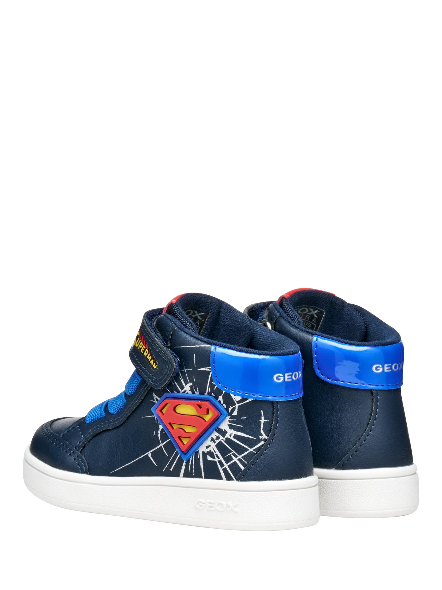 Product image 4 of 10, which shows Geox Baby Eclyper Superman Trainers, Navy/Royal, EU20
