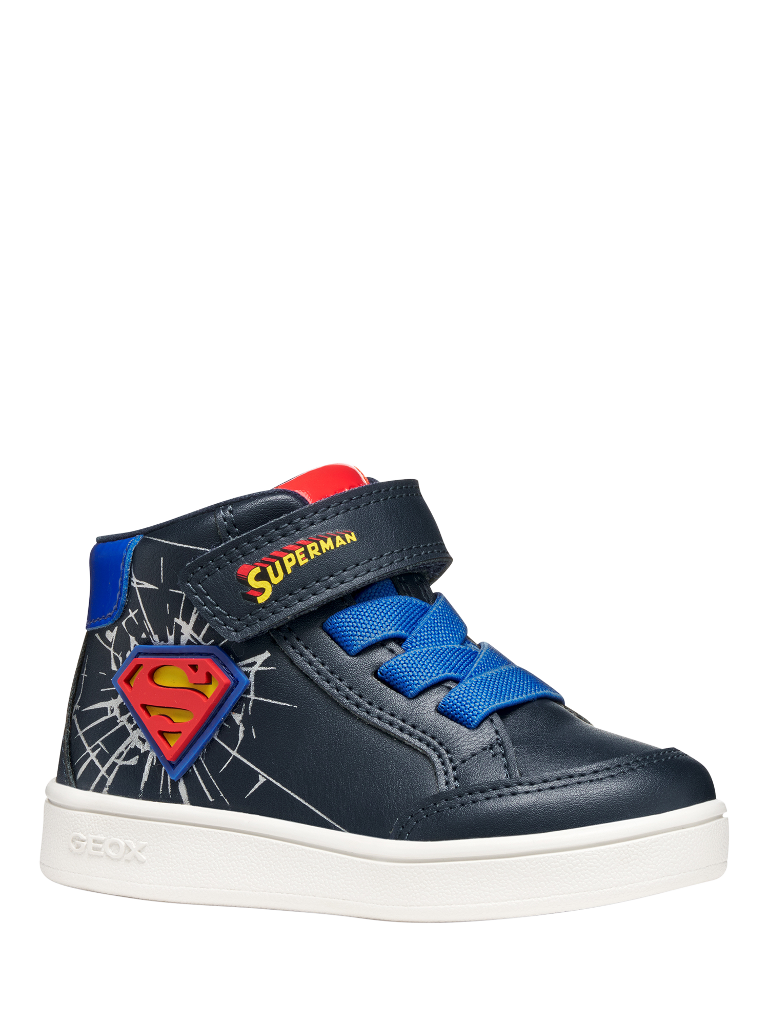 Product image 5 of 10, which shows Geox Baby Eclyper Superman Trainers, Navy/Royal, EU20
