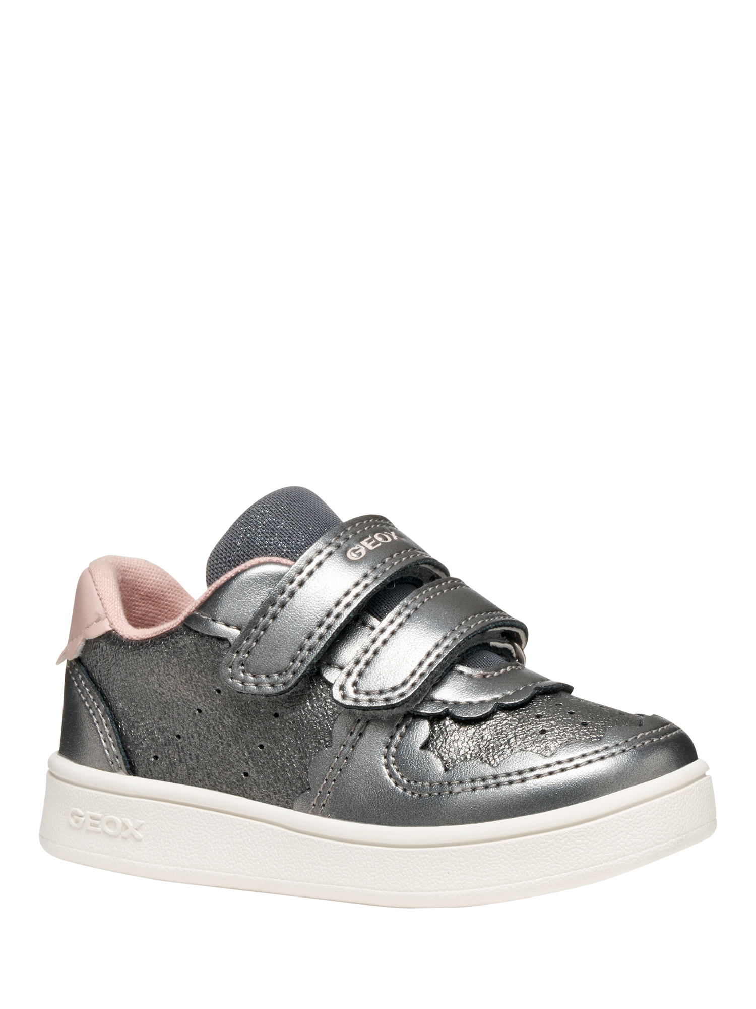 Product image 5 of 10, which shows Geox Baby Eclyper Pearlescent Low Cut Trainers, Grey/Light Rose, EU20