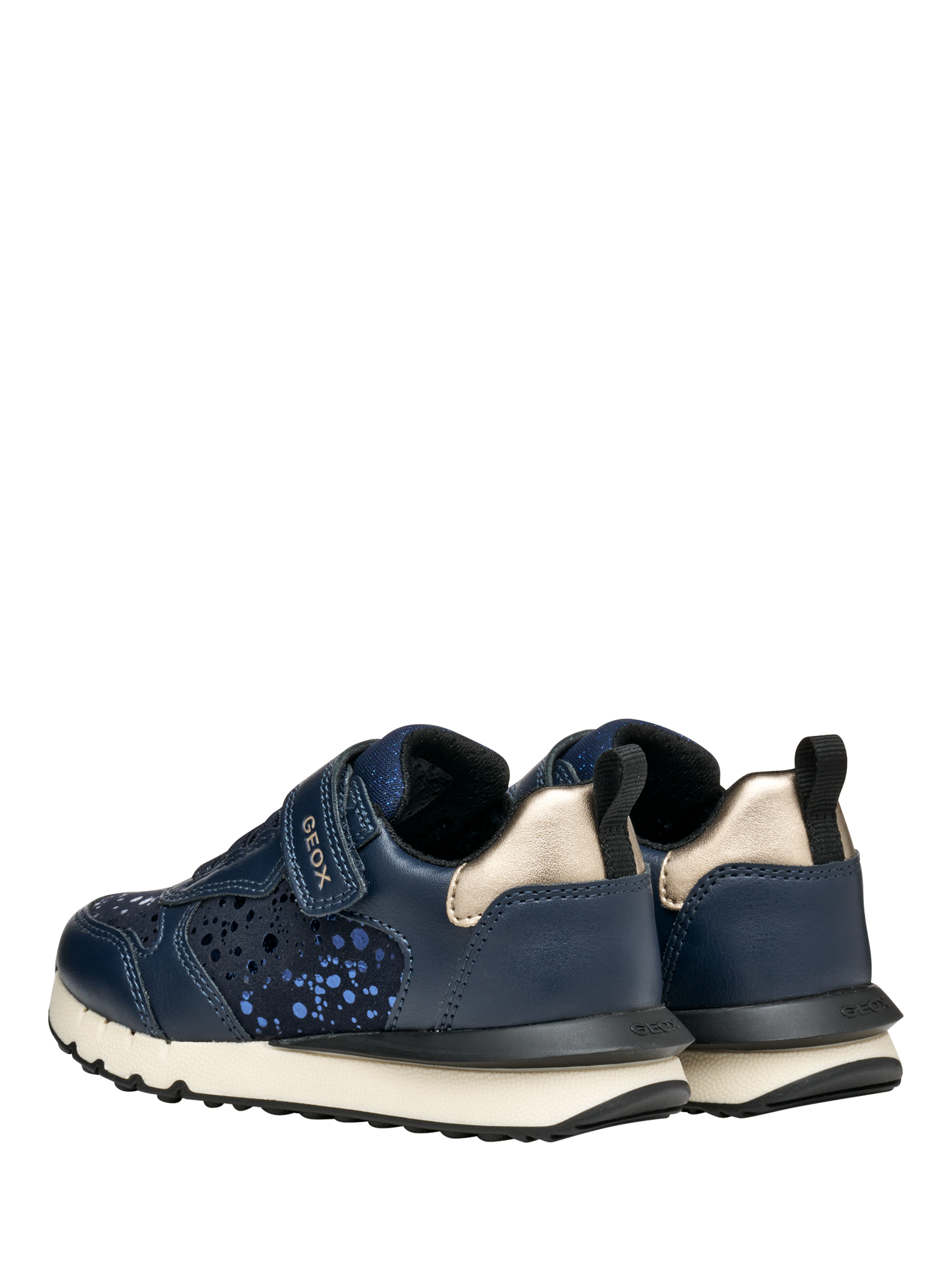 Product image 4 of 10, which shows Geox Kids' Fastics Low Cut Trainers, Navy/Platinum, EU39
