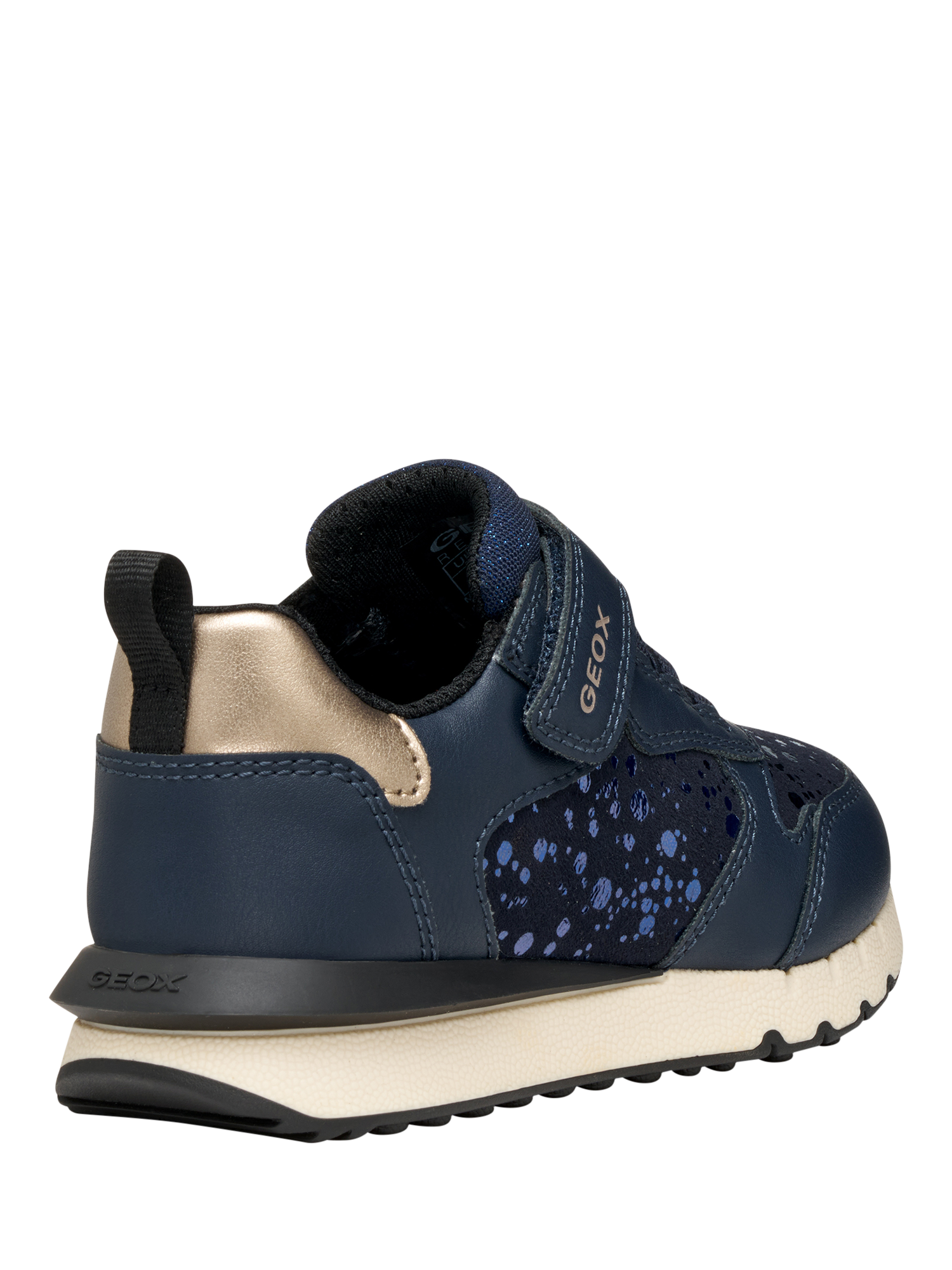 Product image 7 of 10, which shows Geox Kids' Fastics Low Cut Trainers, Navy/Platinum, EU39