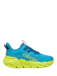 Geox Kids' Flexyper FAST Mesh Low Cut Trainers, Light Blue/Lime