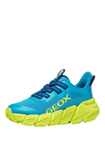 Geox Kids' Flexyper FAST Mesh Low Cut Trainers, Light Blue/Lime