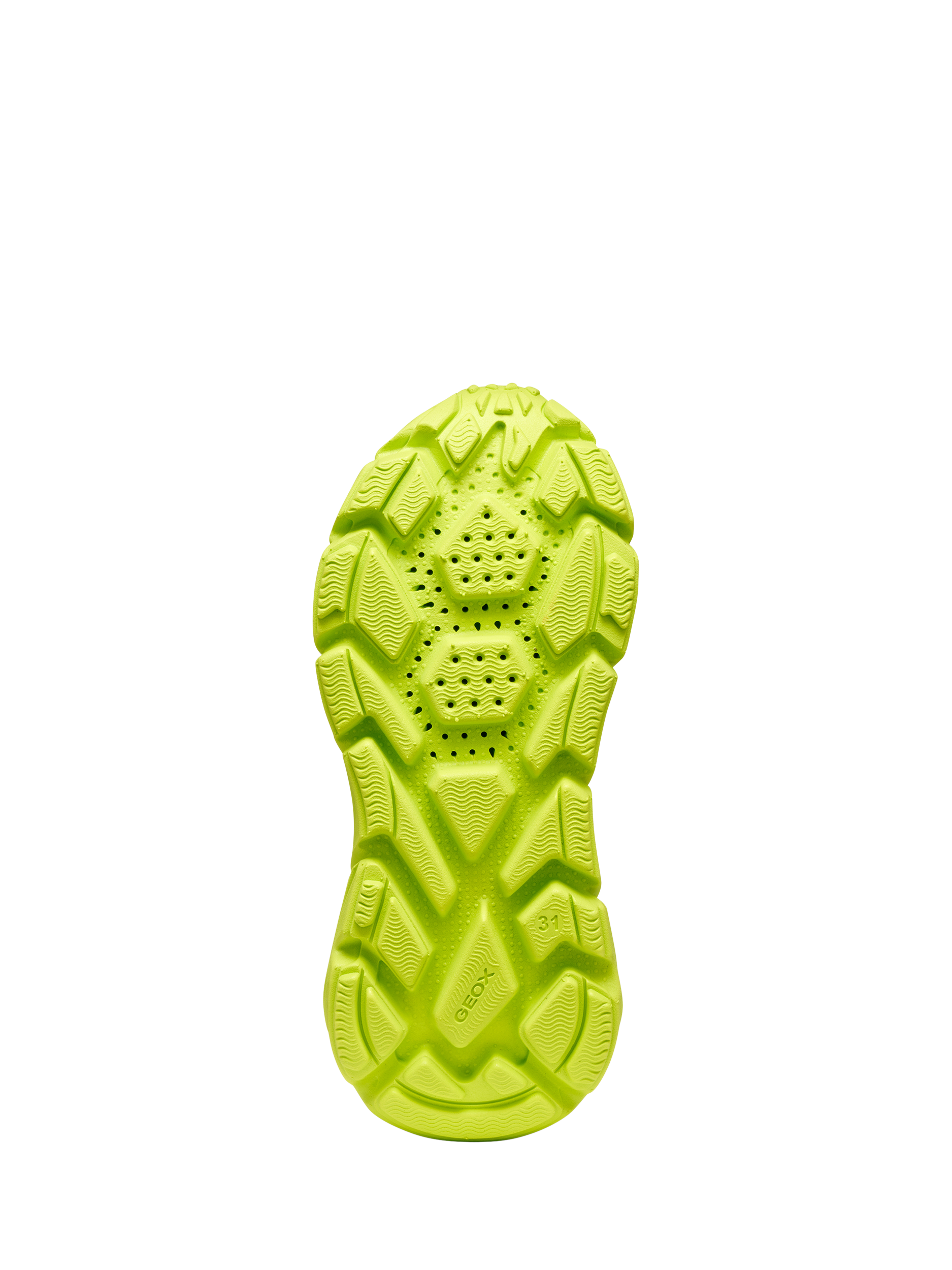 Product image 9 of 10, which shows Geox Kids' Flexyper FAST Mesh Low Cut Trainers, Light Blue/Lime, EU28