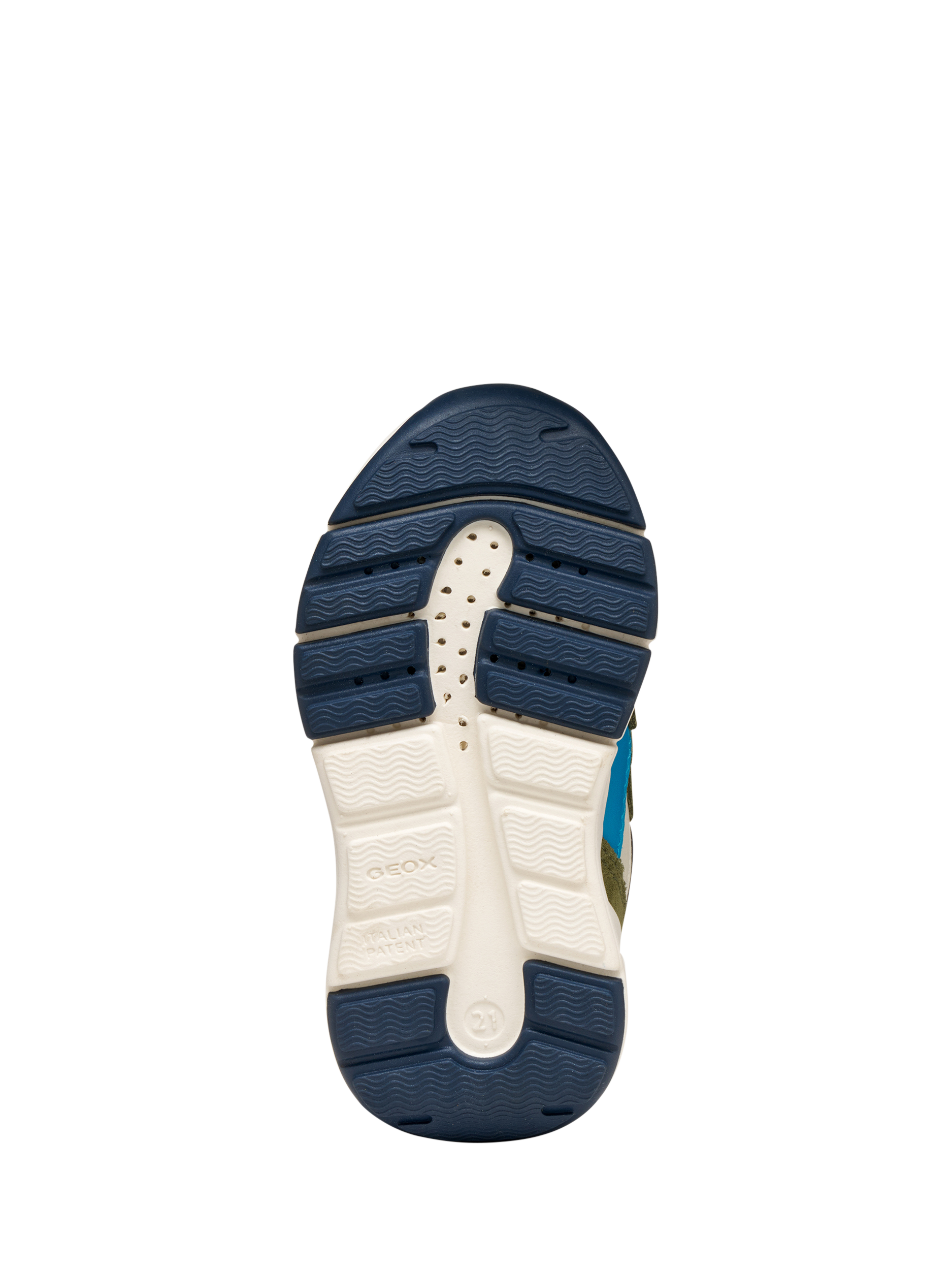 Product image 9 of 10, which shows Geox Kids' Flexyper Mini Suede Trainers, Dark Green/Navy, EU20