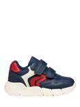 Geox Kids' Flexyper Mini Trainers, Navy/Red