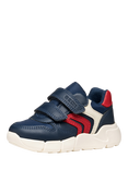 Geox Kids' Flexyper Mini Trainers, Navy/Red