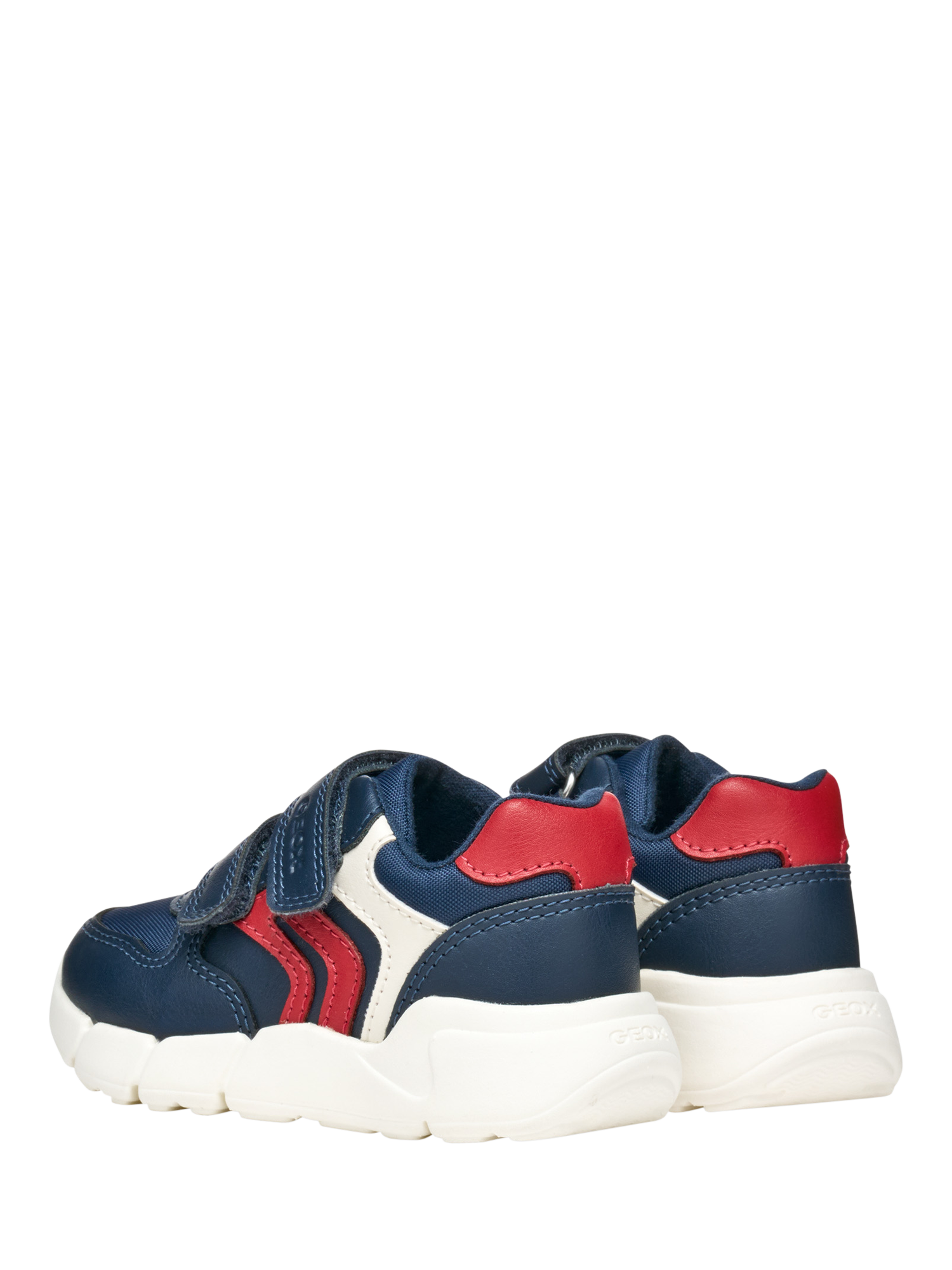 Product image 4 of 10, which shows Geox Kids' Flexyper Mini Trainers, Navy/Red, EU20