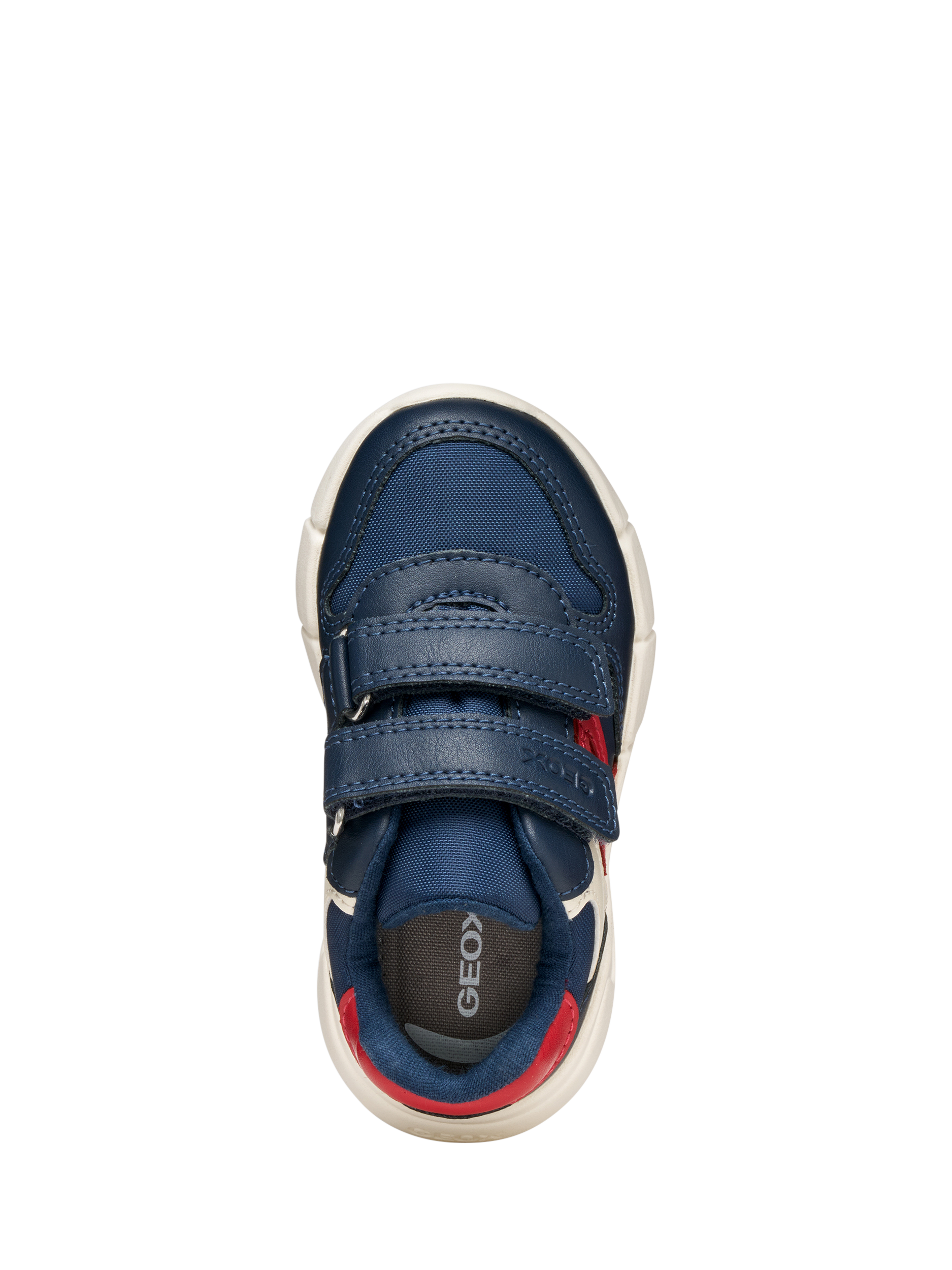 Product image 8 of 10, which shows Geox Kids' Flexyper Mini Trainers, Navy/Red, EU20