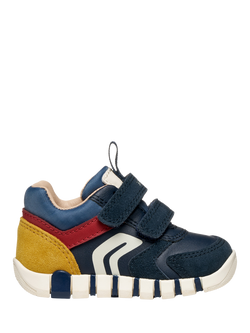 Geox Baby Iupidoo Trainers, Navy/Dark Red