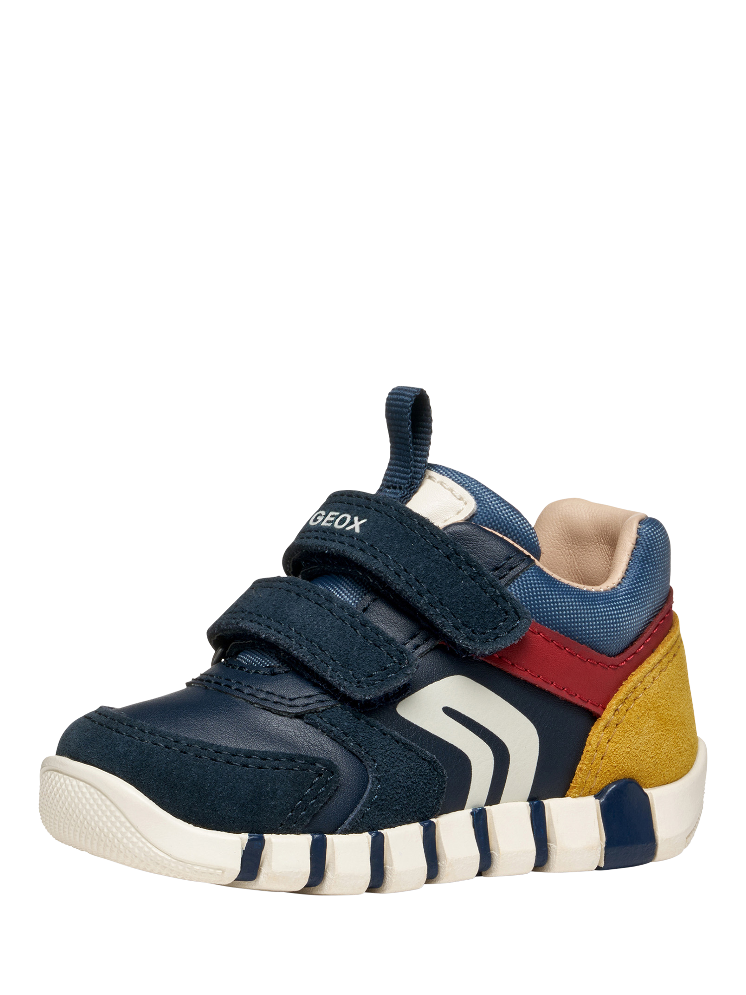 Product image 2 of 10, which shows Geox Baby Iupidoo Trainers, Navy/Dark Red, EU18