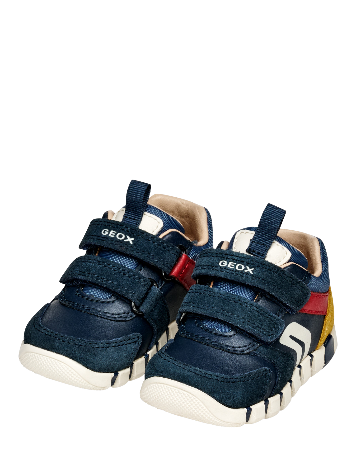 Product image 3 of 10, which shows Geox Baby Iupidoo Trainers, Navy/Dark Red, EU18