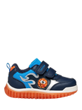 Geox Baby Lightyloo Light Up Trainers, Navy/Orange